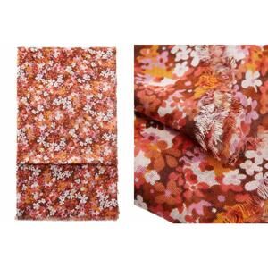 Mango Linen Blend Floral Print Scarf NWT Florence Pink Orange